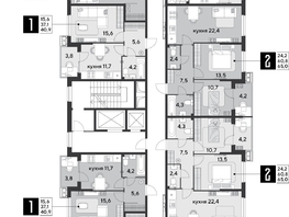 Продается 1-комнатная квартира ЖК Парк Победы 2, литера 28, 40.9 м², 7267930 рублей