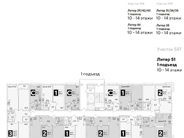 Продается 2-комнатная квартира ЖК Самолет, литера 51, 56.4  м², 9165000 рублей