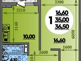 Продается 1-комнатная квартира ЖК Парк у дома, литера 7.1, 36.5 м², 6562700 рублей