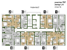 Продается 2-комнатная квартира ЖК DOGMA PARK (Догма парк), литера 21, 61.1  м², 9611030 рублей