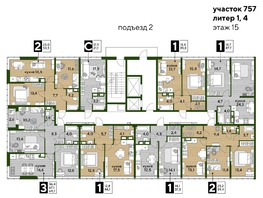 Продается 2-комнатная квартира ЖК DOGMA PARK (Догма парк), литера 21, 59.4  м², 9331740 рублей