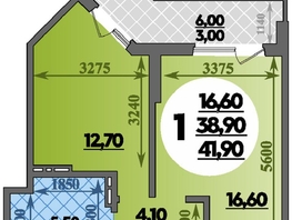 Продается 1-комнатная квартира ЖК Парк у дома, литера 7.2, 41.9 м², 7250000 рублей