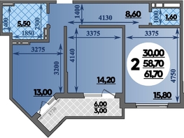 Продается 2-комнатная квартира ЖК Парк у дома, литера 7.2, 61.7 м², 9729999 рублей