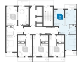 Продается 2-комнатная квартира ЖК Облака-2, блок секция 4-8, 50.4  м&sup2;, 9588499 рублей