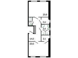 Продается Универ. помещ ЖК Флора, 1 этап литера 6, 69.7  м&sup2;, 31755320 рублей