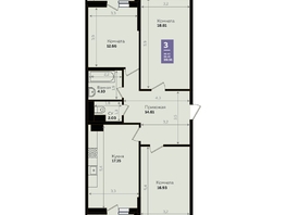 Продается 3-комнатная квартира ЖК Левада, литера 8, 86.4 м², 8745182 рублей