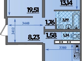 Продается 2-комнатная квартира ЖК Город у моря, литера 8, 66.72  м², 9734448 рублей