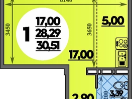 Продается Студия ЖК Молодежный 2, литера 14, 30.51 м², 4439205 рублей