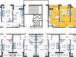 Продается 2-комнатная квартира ЖК Смородина, литера 14, 52.97 м², 6928476 рублей