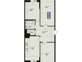 Продается 3-комнатная квартира ЖК Левада, литера 8, 86.6 м², 8765426 рублей