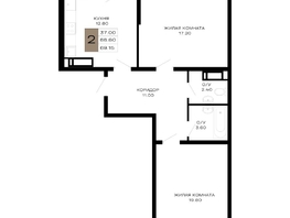 Продается 2-комнатная квартира ЖК Сердце, 69.15  м², 25931250 рублей