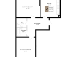 Продается 2-комнатная квартира ЖК Сердце, 71 м², 30175000 рублей
