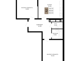 Продается 2-комнатная квартира ЖК Сердце, 68.8 м², 29240000 рублей