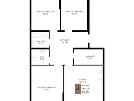 Продается 3-комнатная квартира ЖК Сердце, 96.75  м², 35797500 рублей