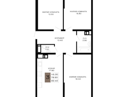 Продается 3-комнатная квартира ЖК Сердце, 82.4 м², 34608000 рублей