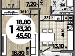 Продается 1-комнатная квартира ЖК Горгиппия, литера 2, 45.5 м², 9900000 рублей