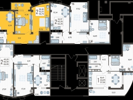 Продается 2-комнатная квартира ЖК Режиссёр, литера 4, 56.79  м², 7439490 рублей