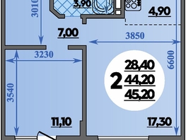 Продается 2-комнатная квартира ЖК Парк у дома, литера 7.1, 45.2  м², 8194760 рублей