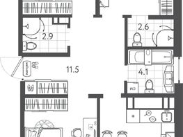 Продается 3-комнатная квартира ЖК Все Свои VIP, литера 3, 91.25 м², 21443750 рублей