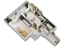 Продается 1-комнатная квартира ЖК Золотой Берег, литер 2, 43.38  м², 8433072 рублей