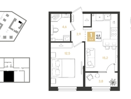 Продается 1-комнатная квартира ЖК REEDS (Ридз), литер 6, 40  м², 6692000 рублей