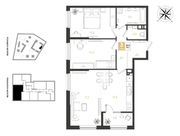 Продается 3-комнатная квартира ЖК REEDS (Ридз), литер 6, 79.1  м², 11303390 рублей