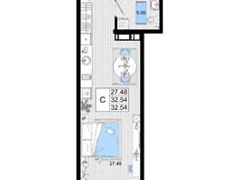 Продается ЖК Резиденция морей, корпус В, 32.54 м², 8688180 рублей