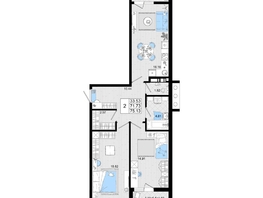 Продается 2-комнатная квартира ЖК Резиденция морей, корпус В, 75.13  м², 18200242 рублей