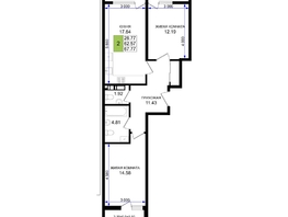 Продается 2-комнатная квартира ЖК Резиденция морей, корпус В, 67.77  м², 15942892 рублей