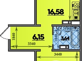 Продается 1-комнатная квартира ЖК Южная долина, литера 1, 45.18  м², 4794491 рублей