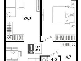 Продается 1-комнатная квартира ЖК DOGMA PARK (Догма парк), литера 19, 47  м², 8163900 рублей
