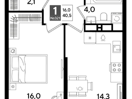 Продается 1-комнатная квартира ЖК DOGMA PARK (Догма парк), литера 15, 40.5  м², 7512750 рублей
