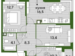 Продается 3-комнатная квартира ЖК DOGMA PARK (Догма парк), литера 3, 68.9  м², 9687340 рублей