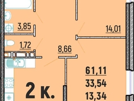 Продается 2-комнатная квартира ЖК Клубный дом Агой, 61  м², 10980000 рублей