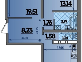 Продается 2-комнатная квартира ЖК Город у моря, литера 23, 66.66  м², 9826000 рублей