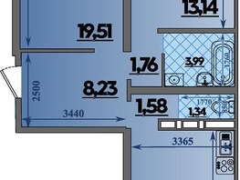 Продается 2-комнатная квартира ЖК Город у моря, литера 23, 66.72 м², 9735000 рублей