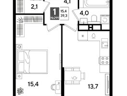 Продается 1-комнатная квартира ЖК DOGMA PARK (Догма парк), литера 17, 38.8 м², 7306040 рублей