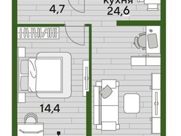 Продается 1-комнатная квартира ЖК DOGMA PARK (Догма парк), литера 2, 47  м², 7618700 рублей