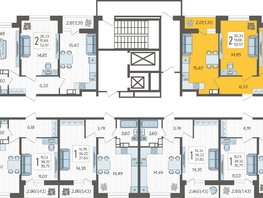 Продается 2-комнатная квартира ЖК Смородина, литера 14, 52.97 м², 7256890 рублей