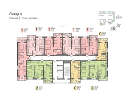 Продается 2-комнатная квартира ЖК Теплые края, литер 4, 56.93  м², 6831600 рублей