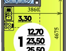 Продается Студия ЖК Парк у дома, литера 7.1, 25.5  м², 5388150 рублей
