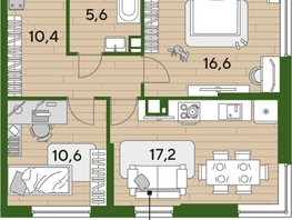 Продается 2-комнатная квартира ЖК DOGMA PARK (Догма парк), литера 21, 60.3  м², 9256050 рублей