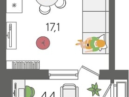 Продается Студия ЖК Рекорд 2, литера 1, 28  м², 7044800 рублей