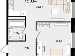 Продается 2-комнатная квартира ЖК Патрики, литер 5.1, 79.04  м&sup2;, 25024064 рублей