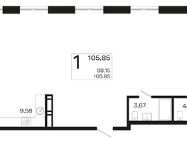 Продается 1-комнатная квартира ЖК Патрики, литер 5.1, 105.85  м², 39492635 рублей