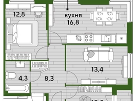 Продается 3-комнатная квартира ЖК DOGMA PARK (Догма парк), литера 2, 69.5  м², 9570150 рублей