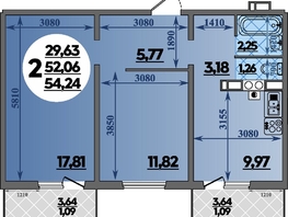 Продается 2-комнатная квартира ЖК Тихорецк, литера 2, 54.24  м², 5219760 рублей
