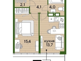 Продается 1-комнатная квартира ЖК DOGMA PARK (Догма парк), литера 2, 39 м², 6949800 рублей