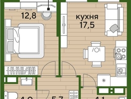 Продается 1-комнатная квартира ЖК DOGMA PARK (Догма парк), литера 3, 43.7 м², 7214871 рублей