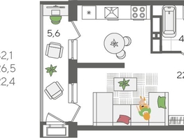 Продается Студия ЖК Рекорд 2, литера 3, 32.1  м², 8349210 рублей